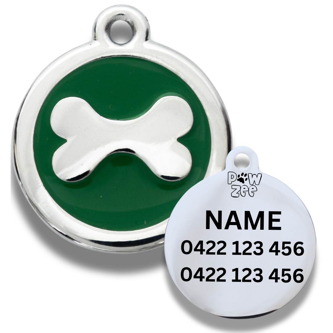 Bones Pet Tag - Enamel Stainless Steel