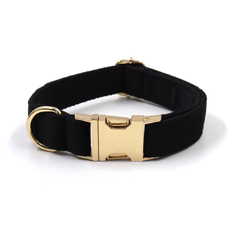 Black Velvet Dog Collar - Engraved
