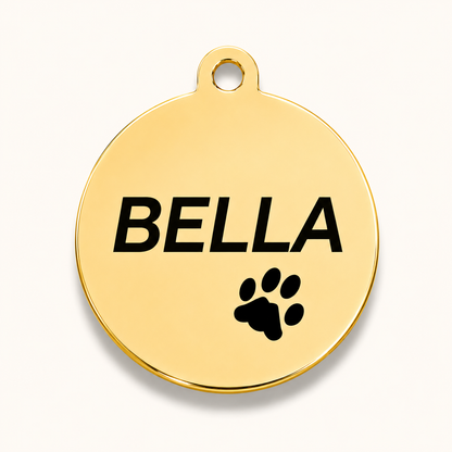 Stainless Design Round Pet ID Tags