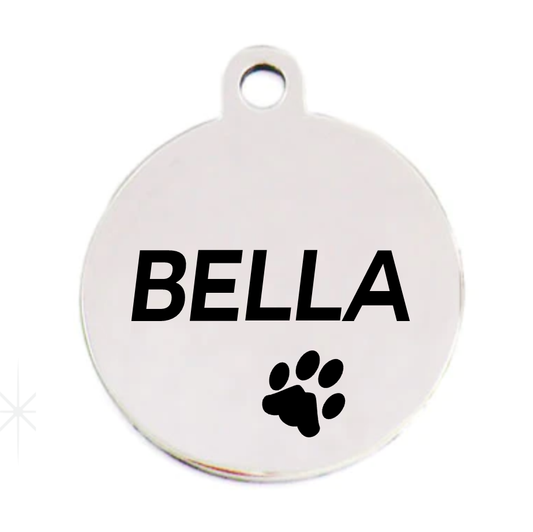 Stainless Design Round Pet ID Tags