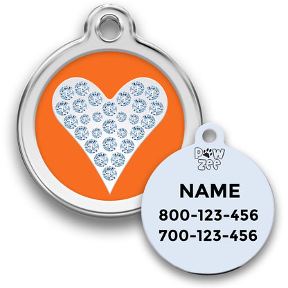 Heart Pet Tag with Crystal Bling